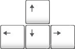 Picture of the arrow keys of a keyboard