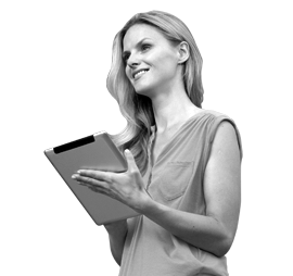 Female with notepad. No fees
